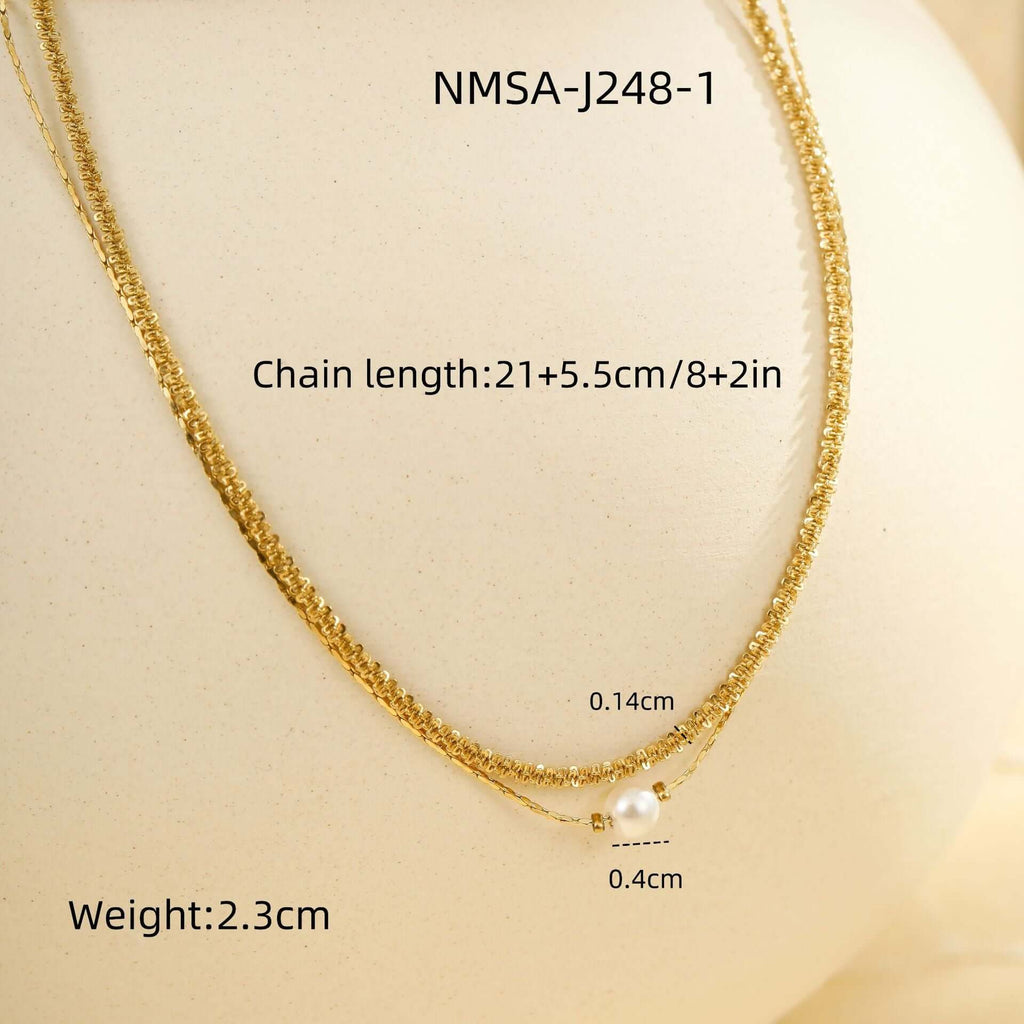 Pearl Gold Layered Anklet Chain