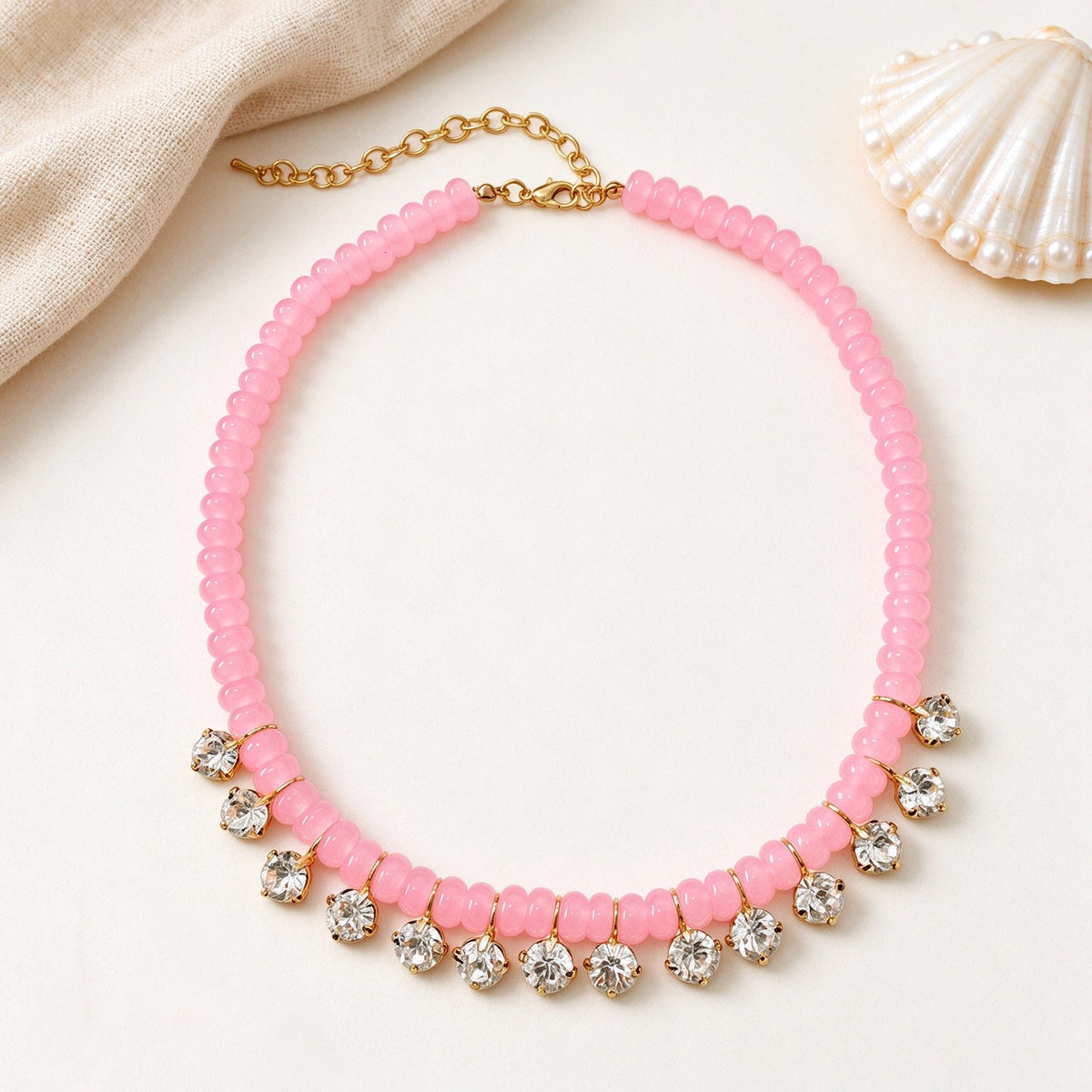 Dopamine Rainbow Gradient Bead Necklace
