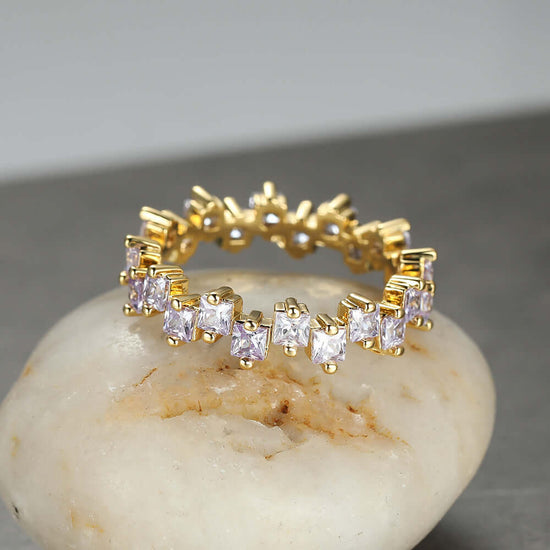 Multi Stone Eternity Stacking Rings