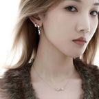 Cat Reaching Star Silver Necklace