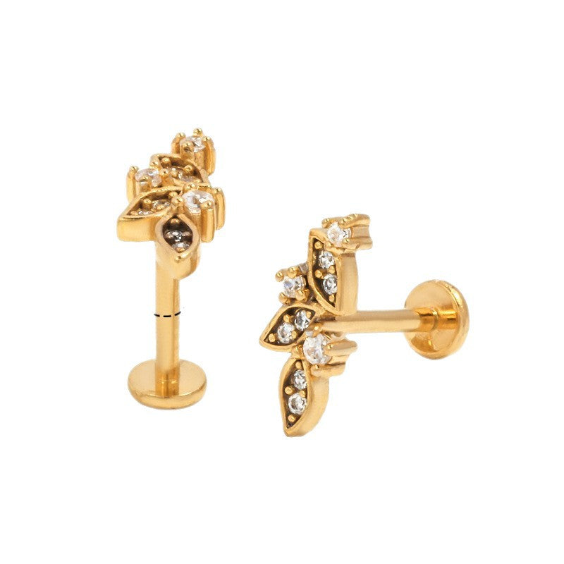 Vintage Floral Internal Thread Flat Back Tragus Stud