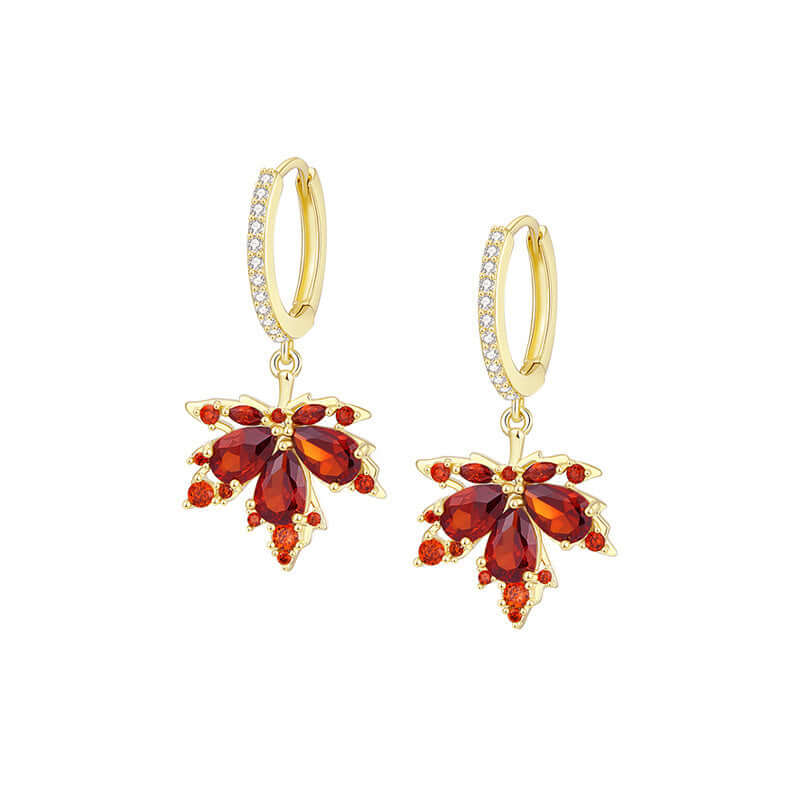 14K Gold Plated Maple Leaf Earrings Collection | GS040