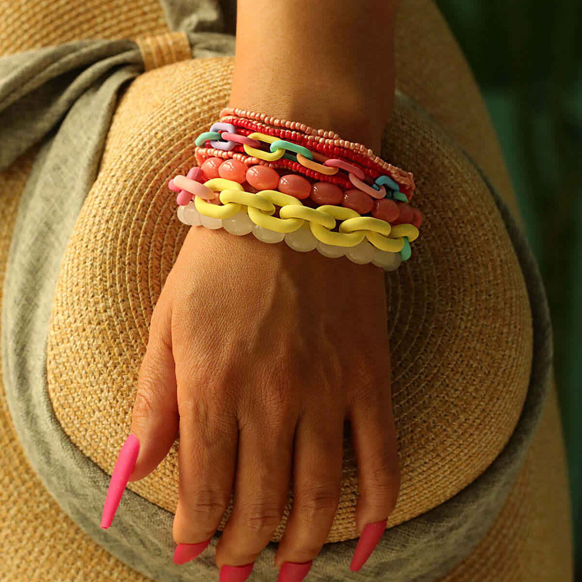 Multi Layer Vacation Rainbow Bead Bracelet