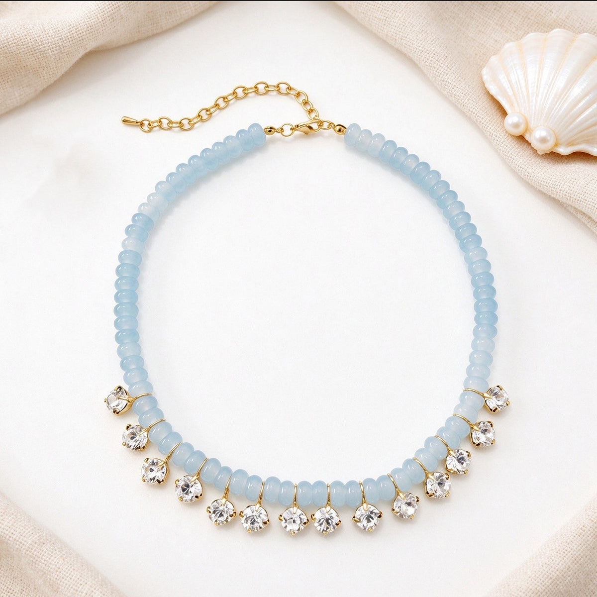 Dopamine Rainbow Gradient Bead Necklace