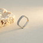 Art Deco Silver Eternity Square Ring