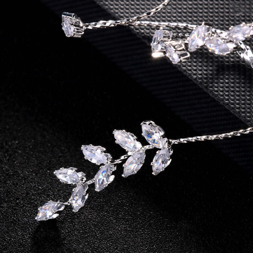 Marquise Leaf Hand Cuff Ring Bracelet