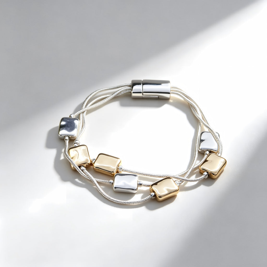 Lock & Link Two Tone Layer Magnetic Bracelet