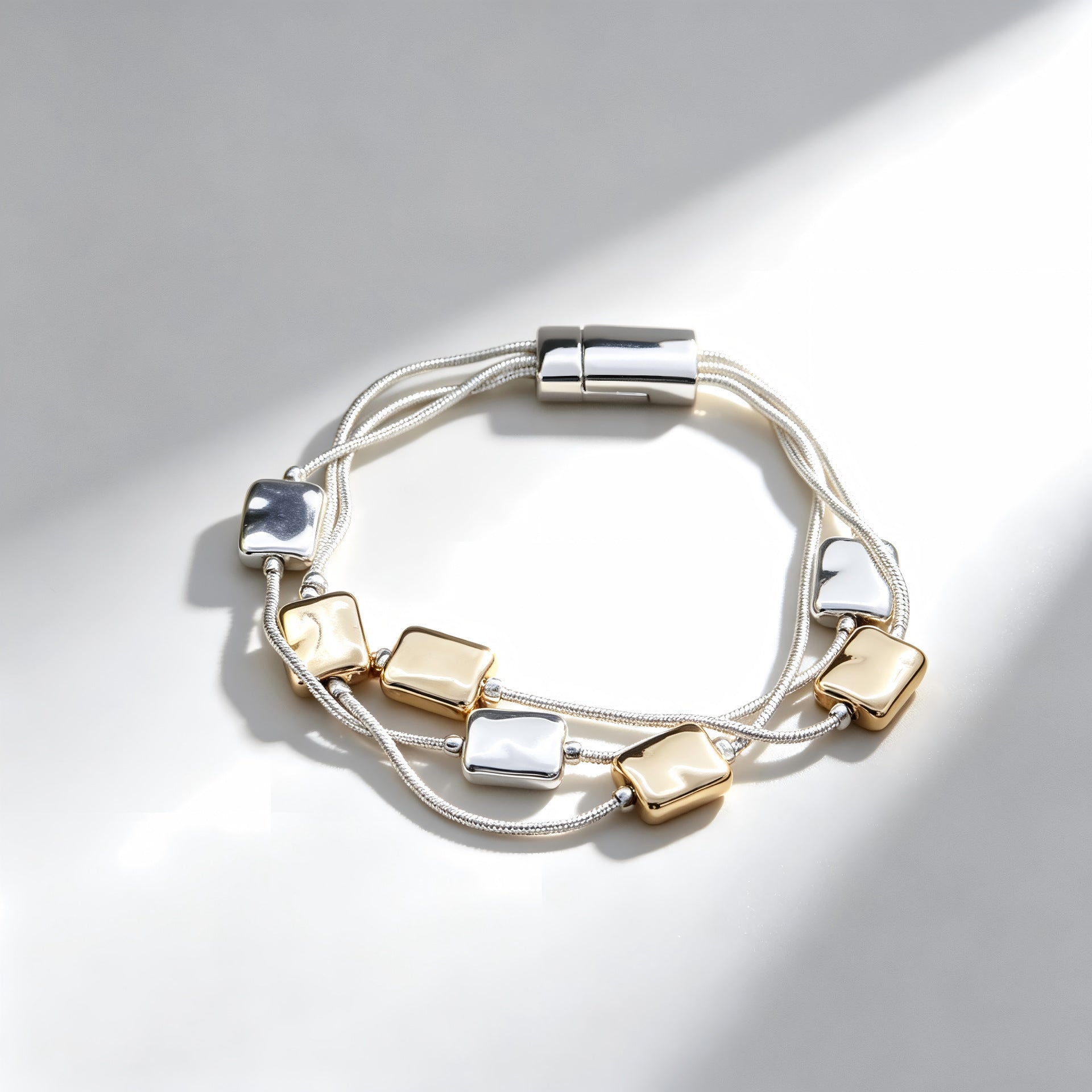 Lock & Link Two Tone Layer Magnetic Bracelet