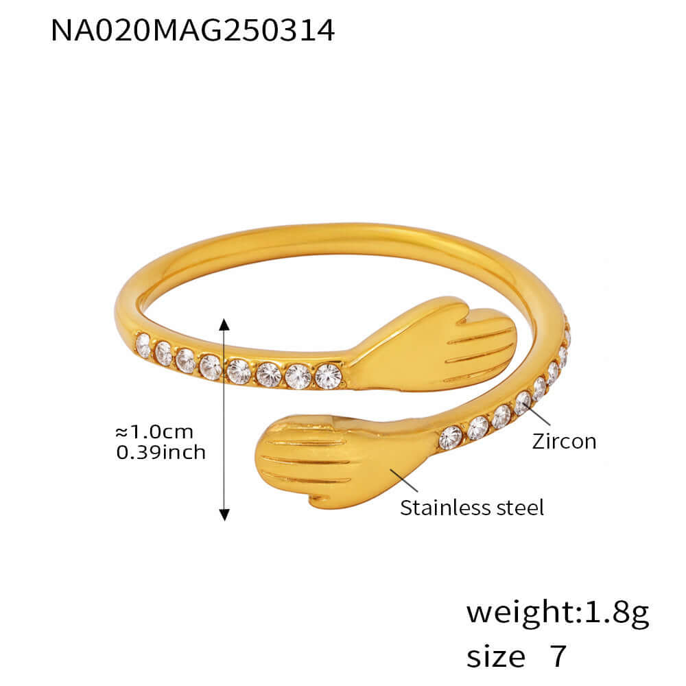 18K Gold Plated Hug Me Ring