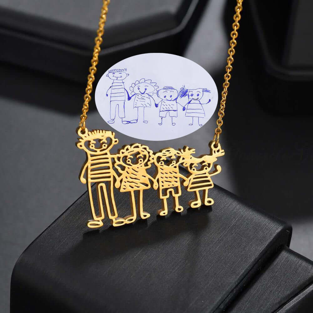 Customise Hand Drawn Children Art Necklace | XL893