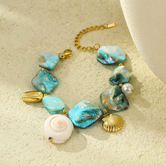Seashell Conch Holiday Pearl Bracelet