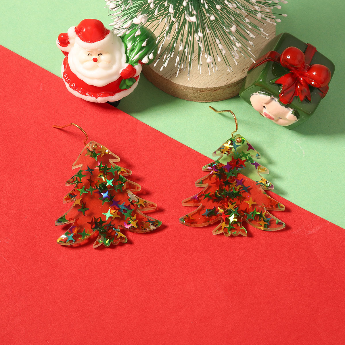 Lightweight Acrylic Xmas Holiday Earrings