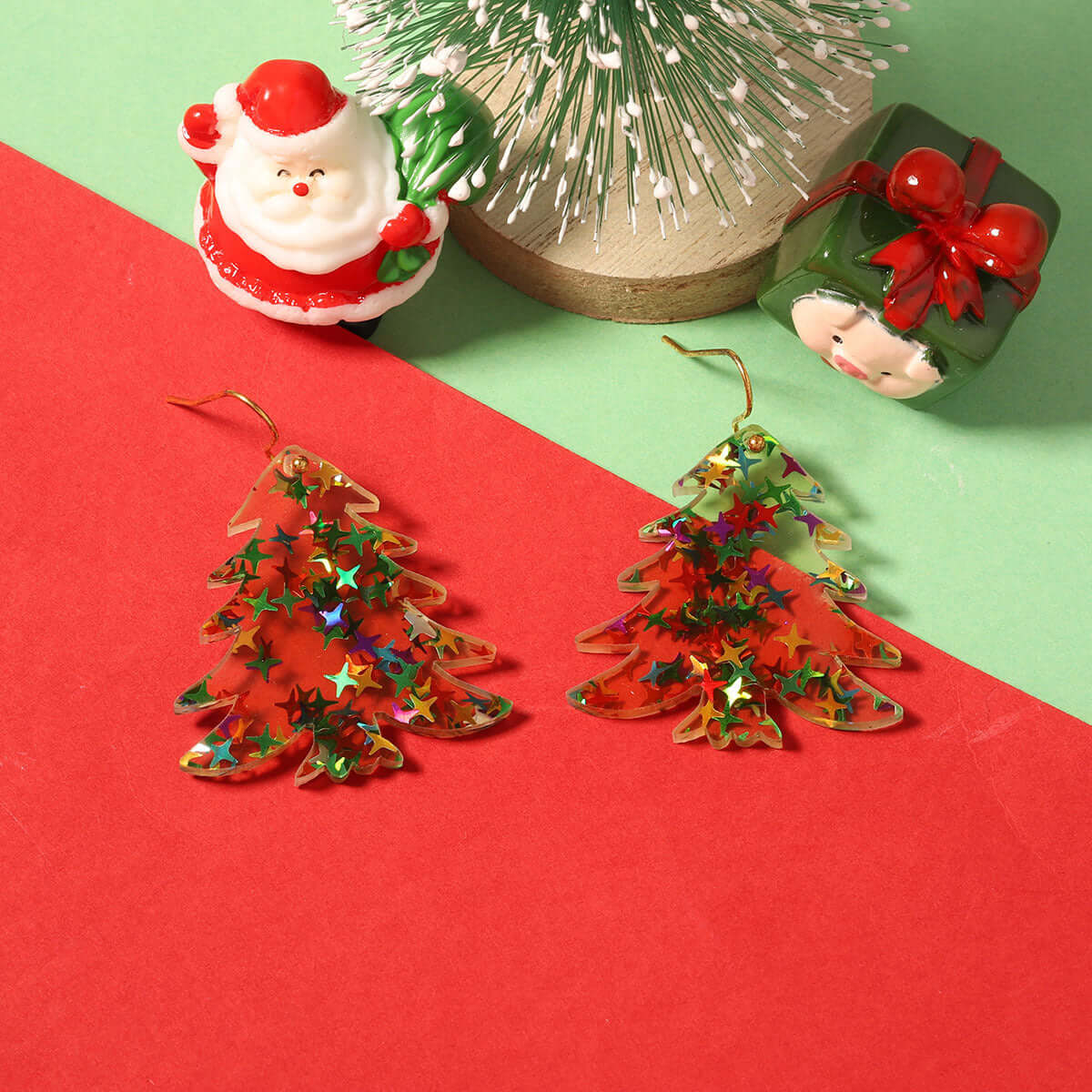 Lightweight Acrylic Xmas Holiday Earrings