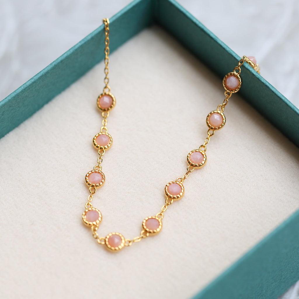 Opal Ruby & Sapphire Link Chain Bracelet