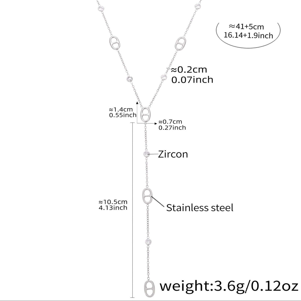 Cute Teddy Bear Pig Nose Y Necklace