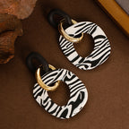 Zebra Stripes Acrylic Large Drop Earrings