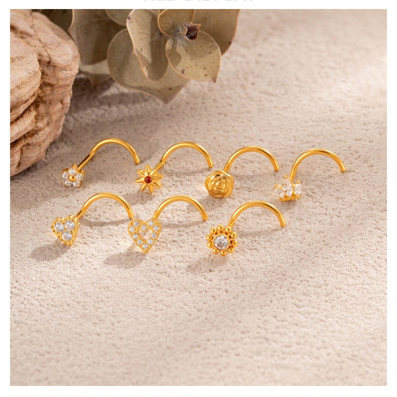 7mm Titanium Rose Sun Nose Screw