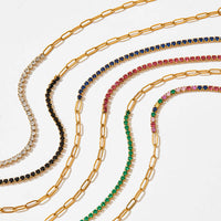 Half Eternity Paperclip Tennis Bracelet