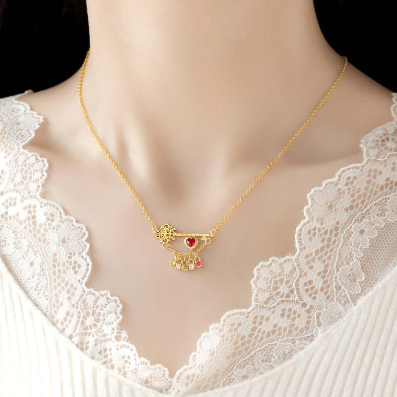 Edwardian Key to Your Heart Necklace with Charm