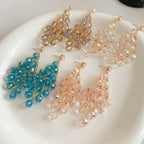 Rhombus Shape Grape Ball Earrings