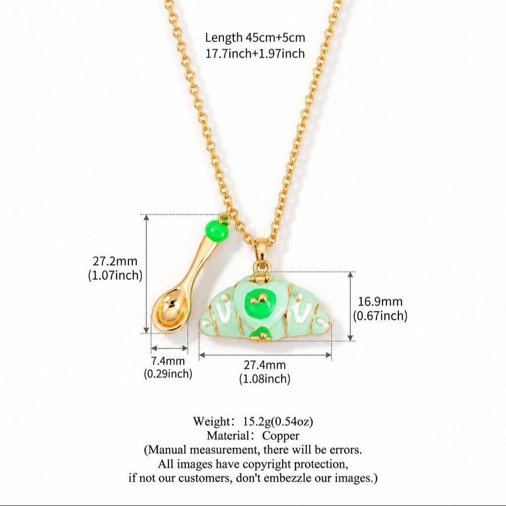 Sweet Critters Croissant Open Charm Necklace