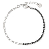 Sparkling Black CZ Tennis Anklets Bracelet