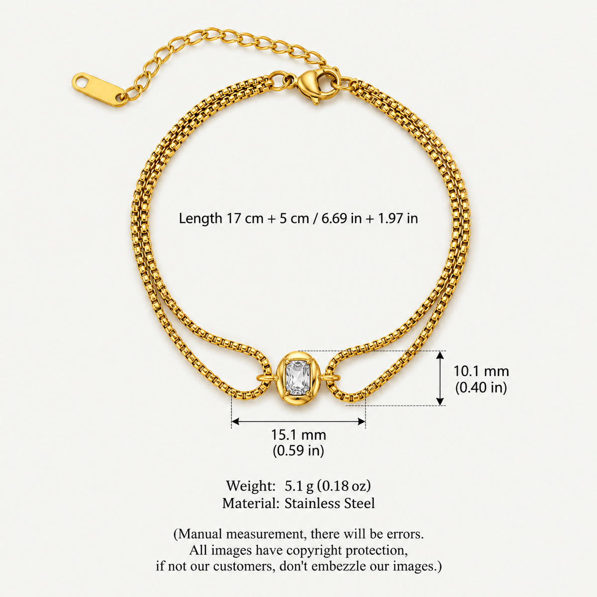 Dainty Heart Chain Layering Bracelet