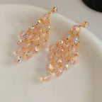 Rhombus Shape Grape Ball Earrings