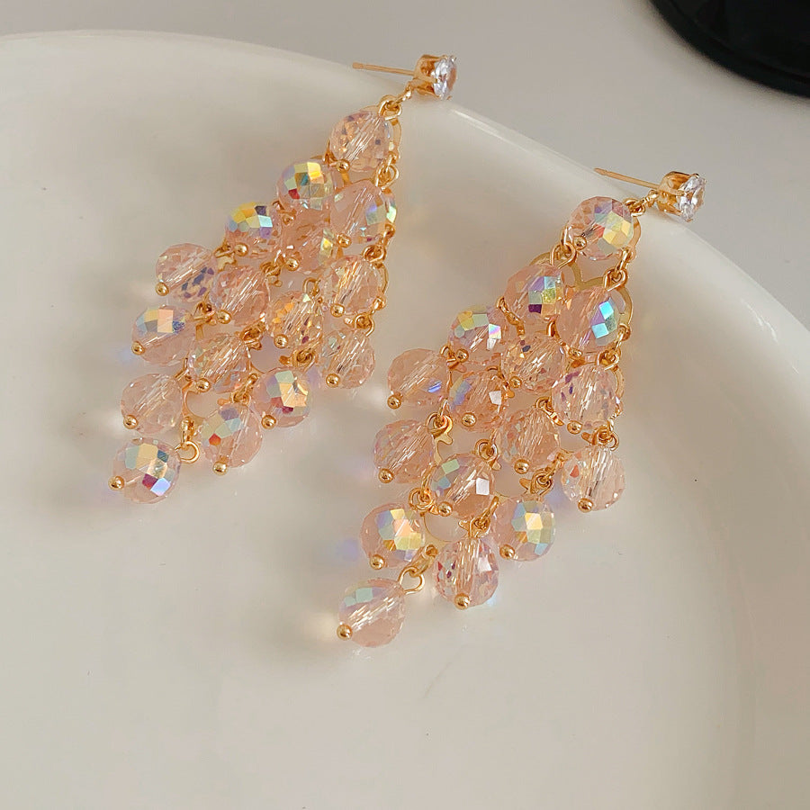 Rhombus Shape Grape Ball Earrings