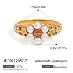 Pearl Bead Flower Band Ring