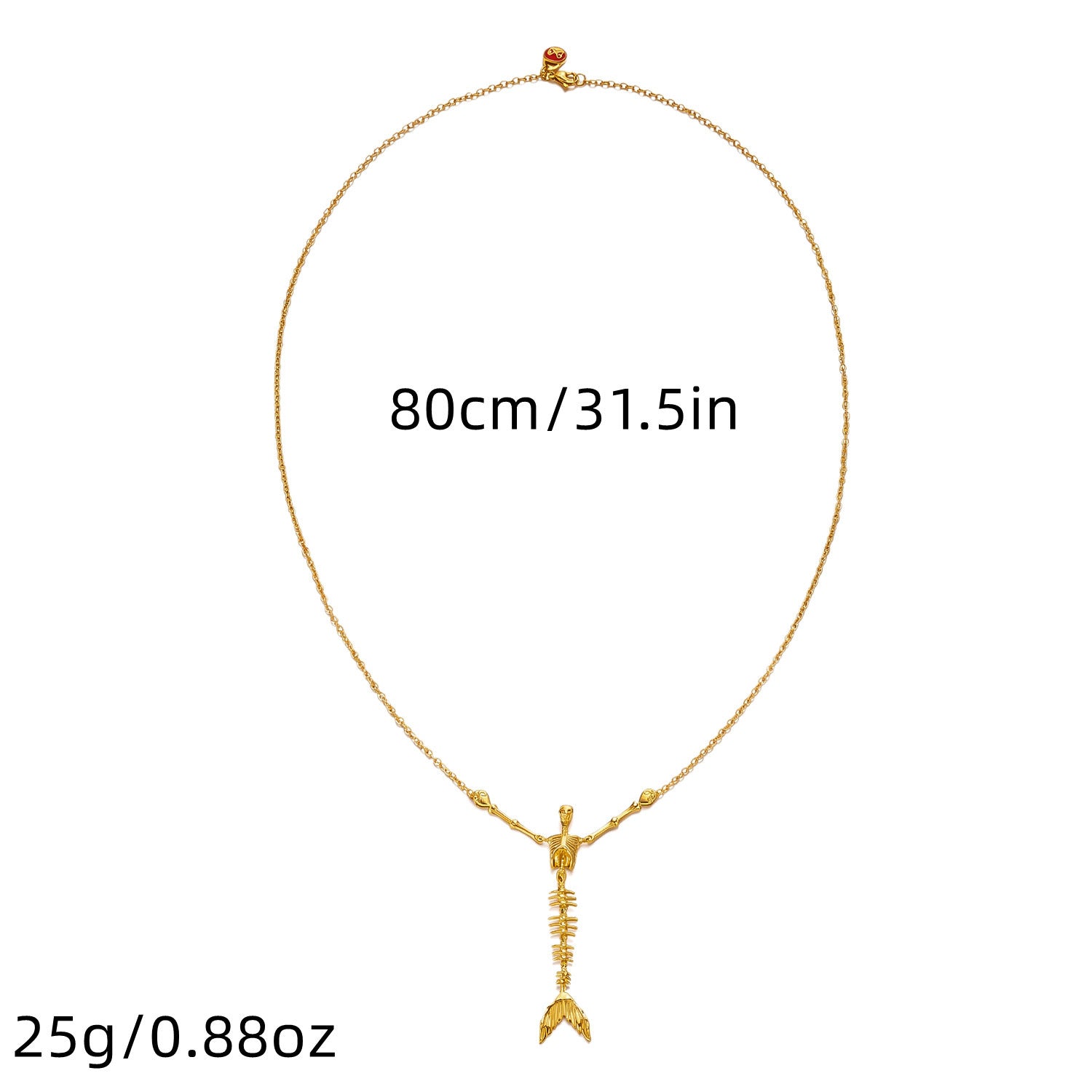 Spooky Skeleton with Fish Tails Necklace