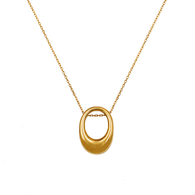 Simple Geometry Open Circle Pendant Necklace