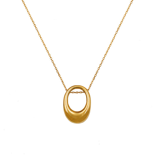 Simple Geometry Open Circle Pendant Necklace