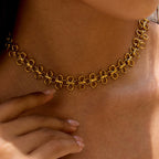 Titanium Clover Leaves Choker Necklace