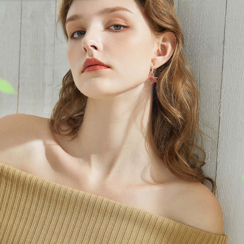 14K Gold Plated Maple Leaf Earrings Collection | GS040