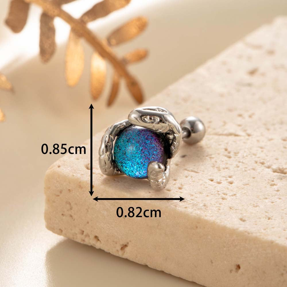Moonlit Serpent Flat Back Tragus Stud