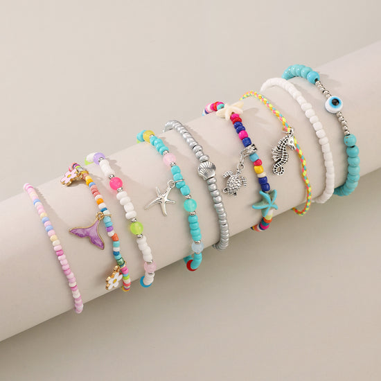 Coastal Charm Colorful Beaded Anklet