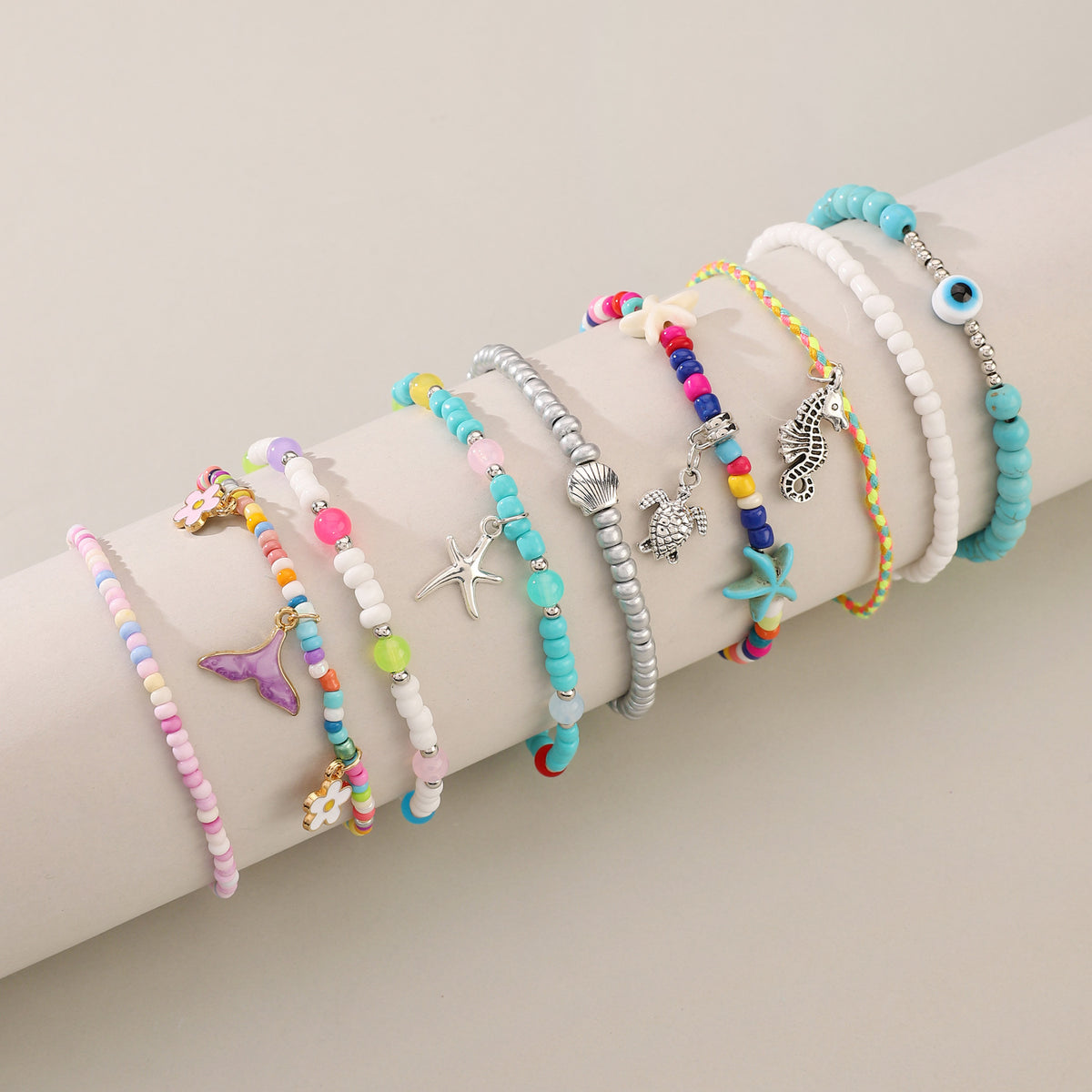 Coastal Charm Colorful Beaded Anklet