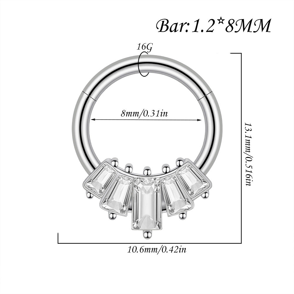 Orbit Stainless Steel 16G Hinged Nose Hoop