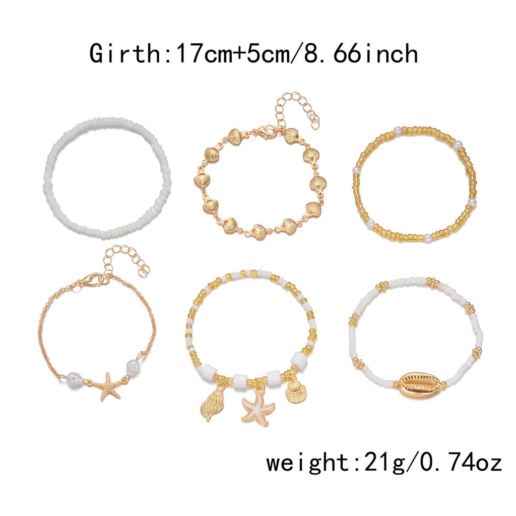 Seaside Escape Starfish Turtle Layer Bead Bracelet