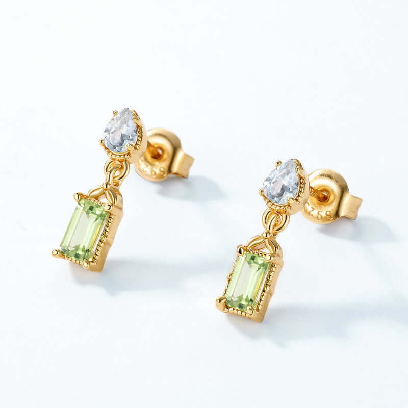 Teardrop Peridot August Birthstone Earrings