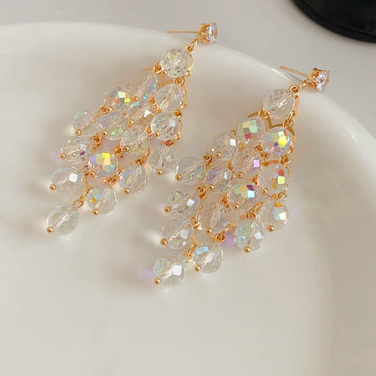 Rhombus Shape Grape Ball Earrings