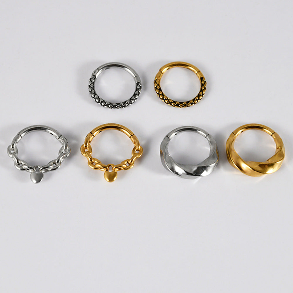 Orbit Stainless Steel 16G Hinged Nose Hoop