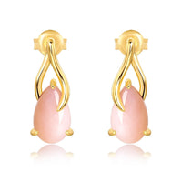 Pink Opal Aura Drop Earrings