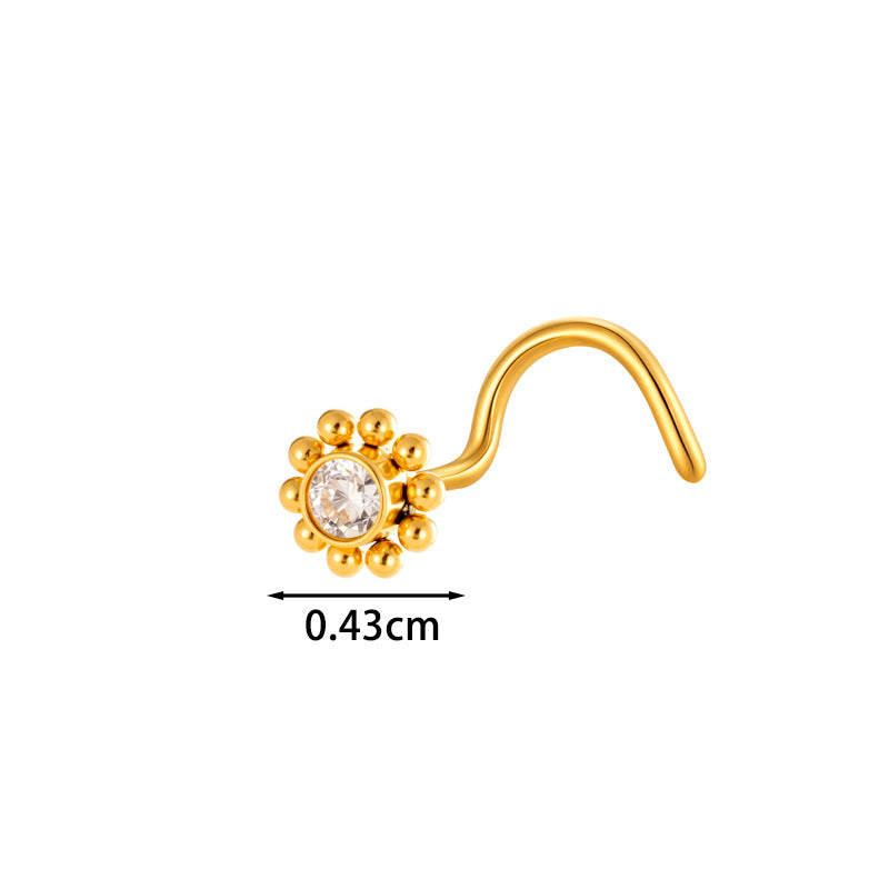 7mm Titanium Rose Sun Nose Screw