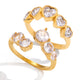 Gold Bezel Heart Curve Ring