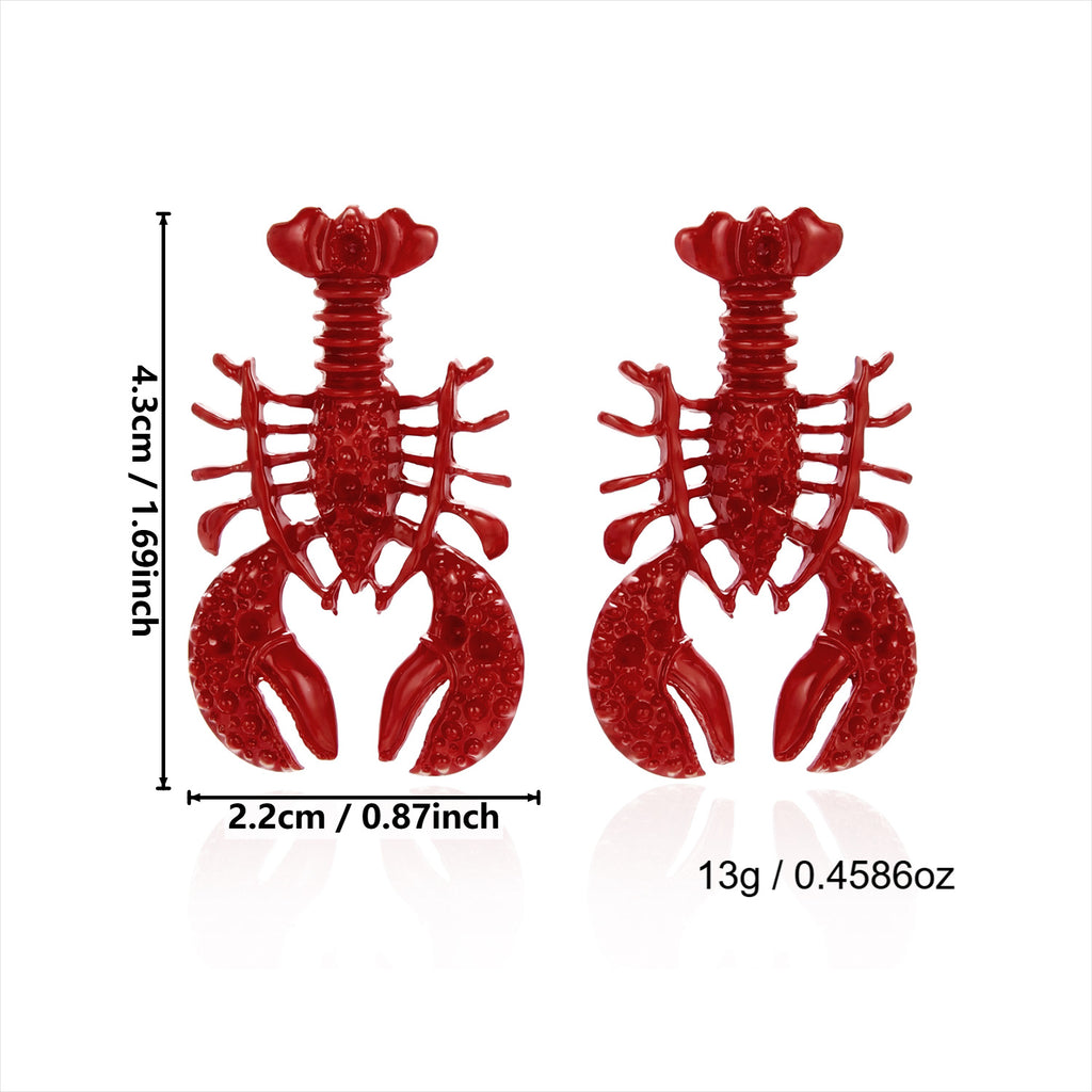 Coastal Summer Lobster Oversize Earrings