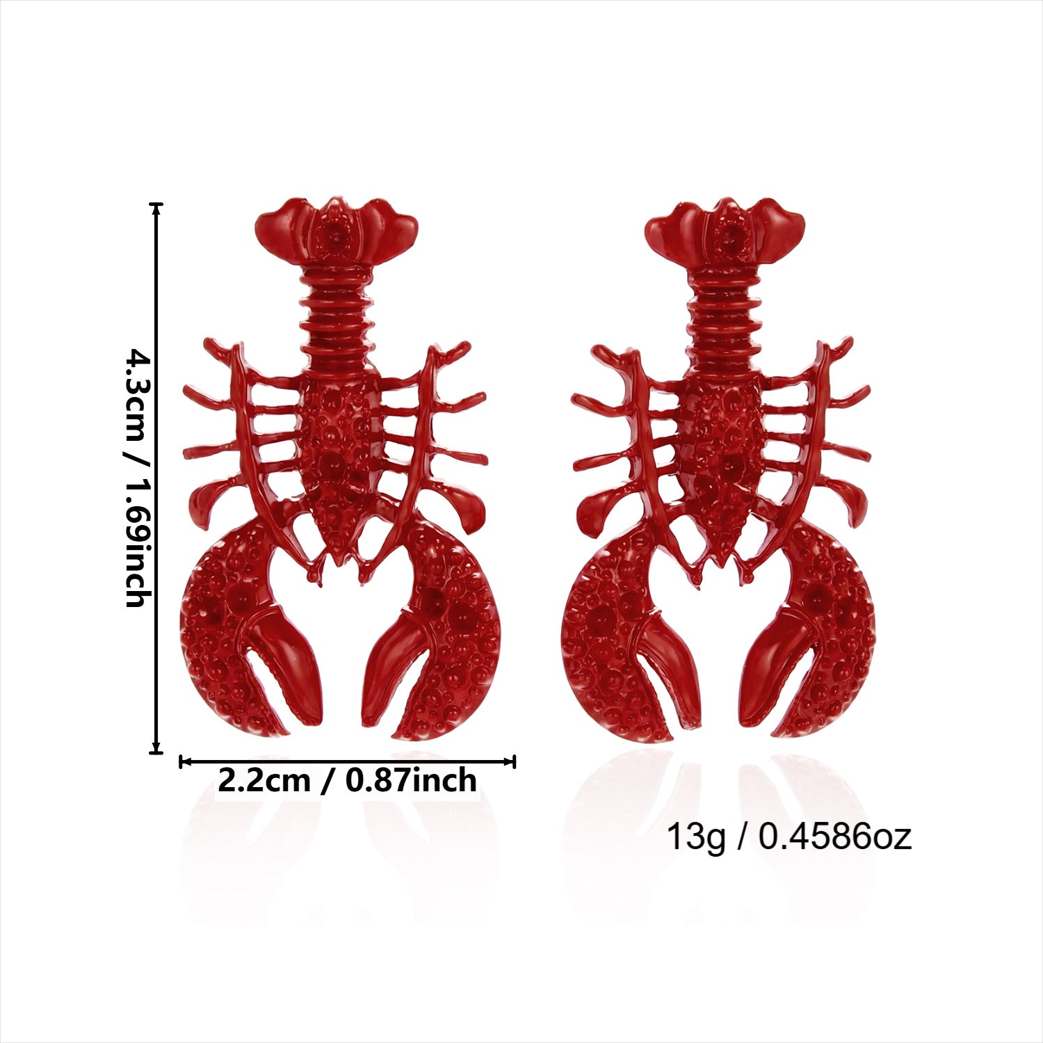 Coastal Summer Lobster Oversize Earrings