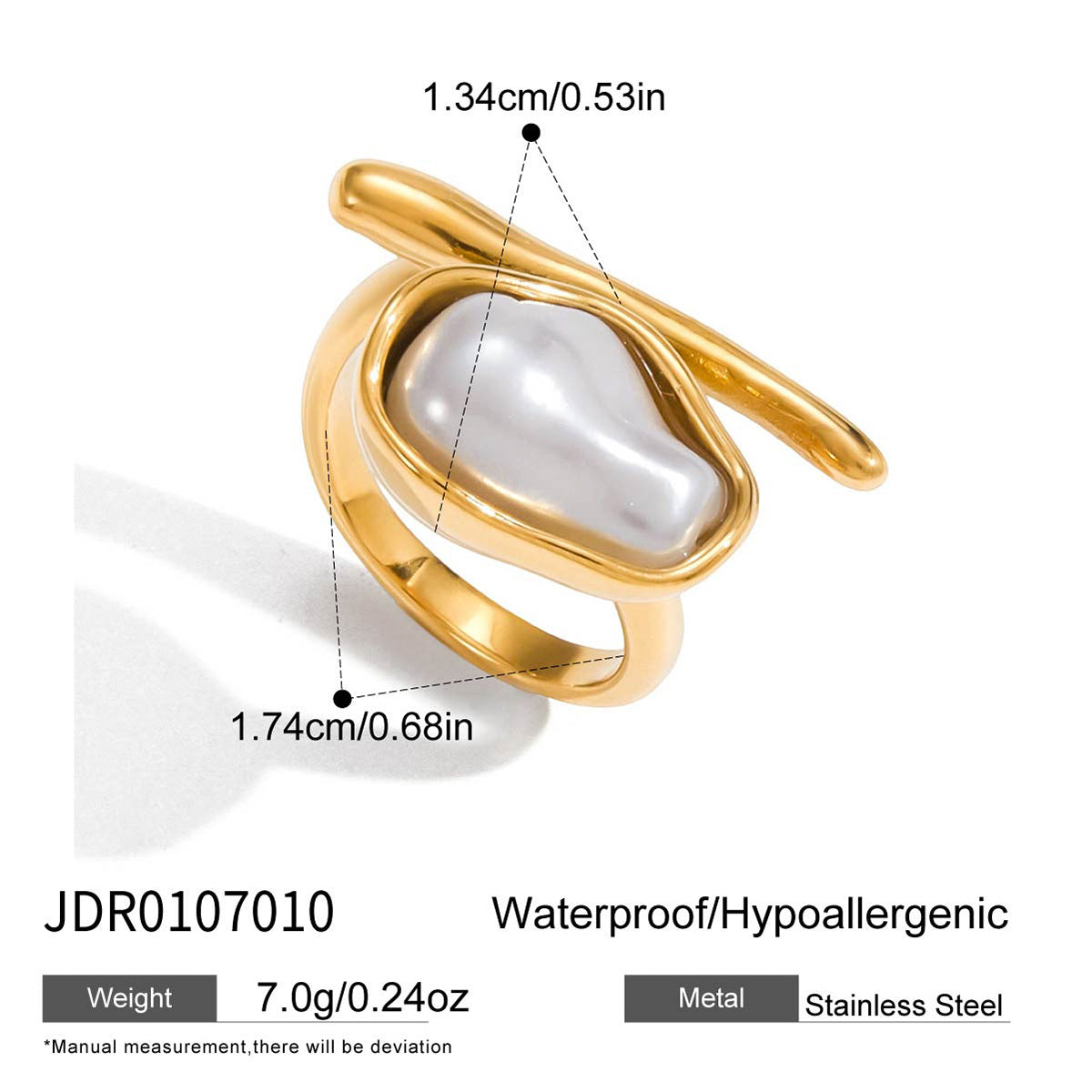Baroque Chunky Pearl Thumb Index Ring