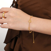 Floral Bead Bracelet Gold